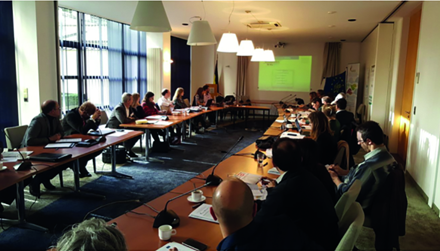 Asistentes durante la sesin plenaria del 'Stakeholders Workshop' de Life-Flarex en la sede de Euratex en Bruselas...