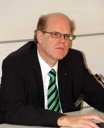 Rainer Hundsdorfer, Gerente del grupo Weinig, durante la conferencia de prensa celebrada en Fimma
