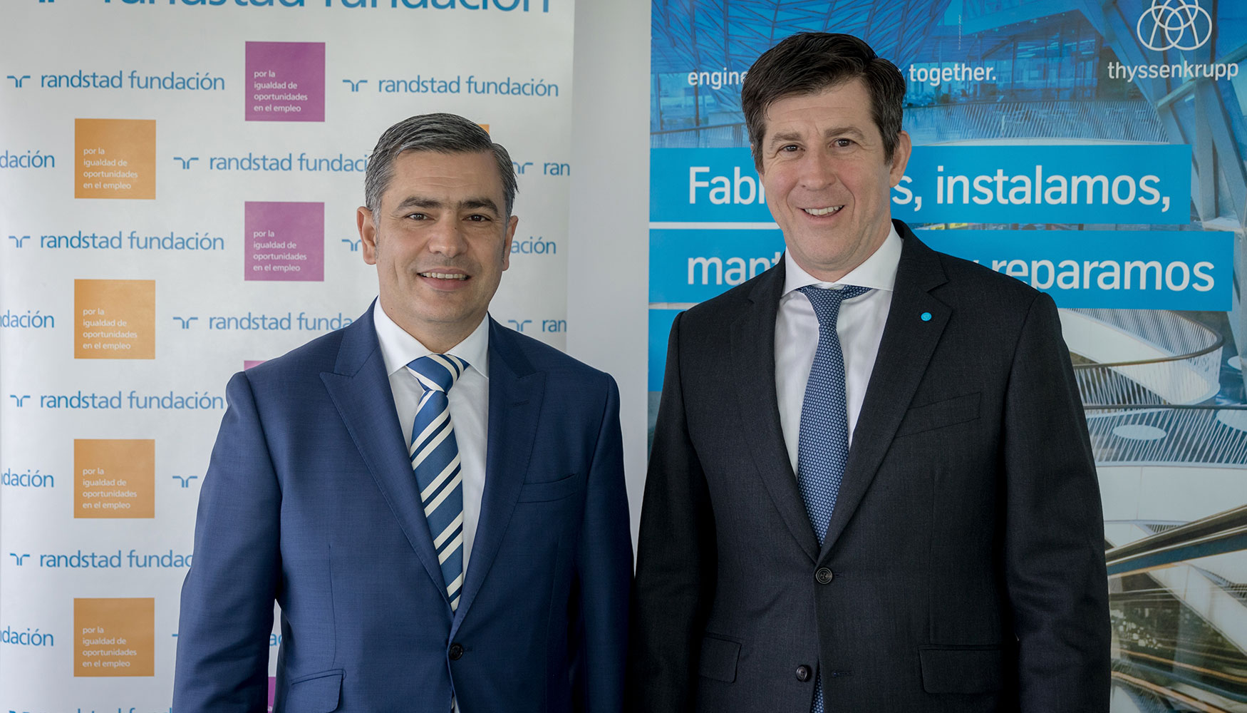 El presidente de la Fundación Randstad, Rodrigo Martín, y el CEO de thyssenkrupp Elevadores, Darío Vicario... El presidente de la Fundación Randstad, Rodrigo Martín, y el CEO de thyssenkrupp Elevadores, Darío Vicario...