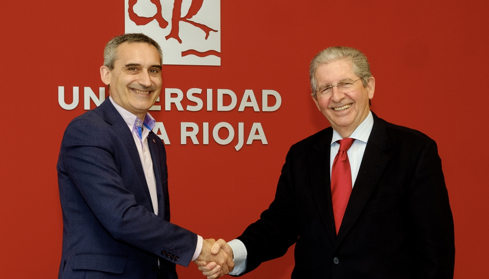 El presidente del Grupo CLH, Jos Luis Lpez de Silanes, y el rector de la Universidad de La Rioja, Julio Rubio Garca...