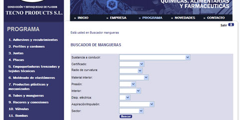 Nuevo buscador de mangueras de Tecno Products