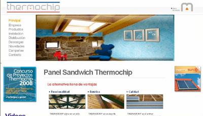 Imagen de la pgina principal de la nueva pgina web de Termochip