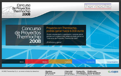 En la nueva web se tiene acceso a toda la informacin referente al 'Concurso de Proyectos Thermochip'