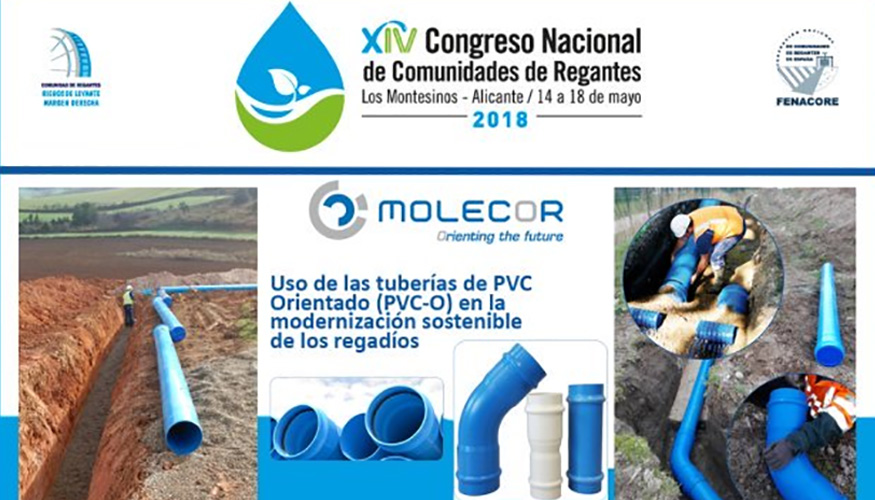 Molecor estar presente en el XIV Congreso Nacional de Comunidades de Regantes de Espaa como colaborador especial