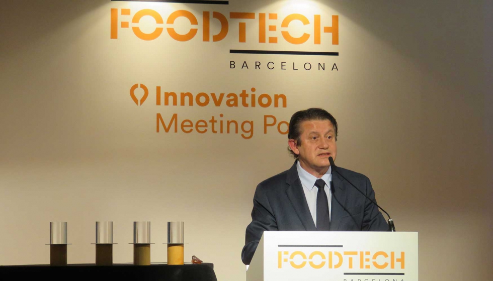 El presidente de FoodTech Barcelona 2018, Lluci Casellas, durante la entrega de galardones
