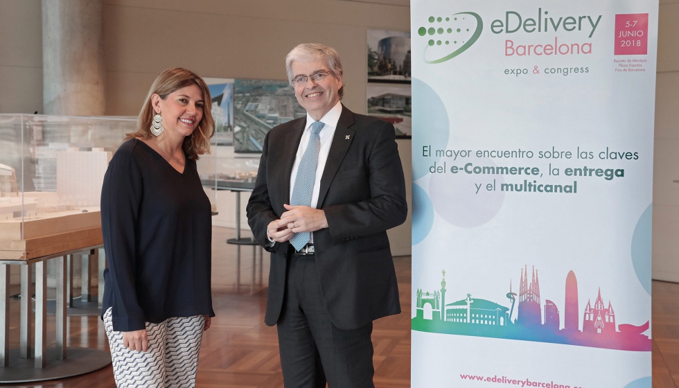 Blanca Sorigu, directora general del Consorci de la Zona Franca y de eDelivery Barcelona, junto a Jordi Cornet...
