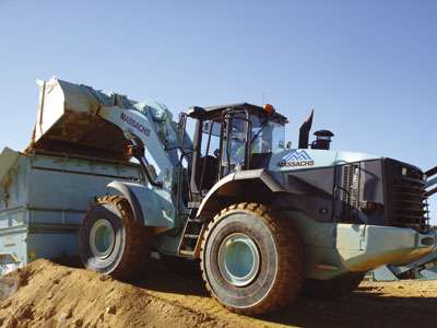 La ZW310 de Hitachi trabajando en la cantera de Massachs Excavacions