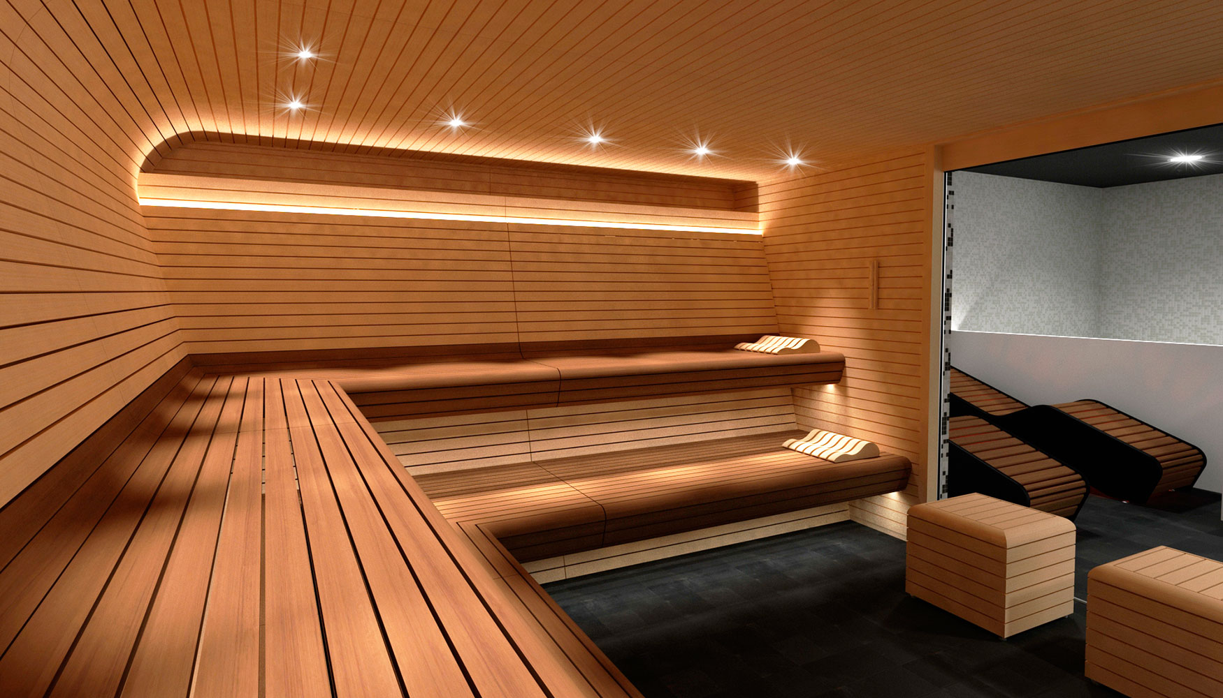Foto: Sauna Lnea Zurich de Inbeca Wellnes Equipment en Centro deportivo Joan Mir
