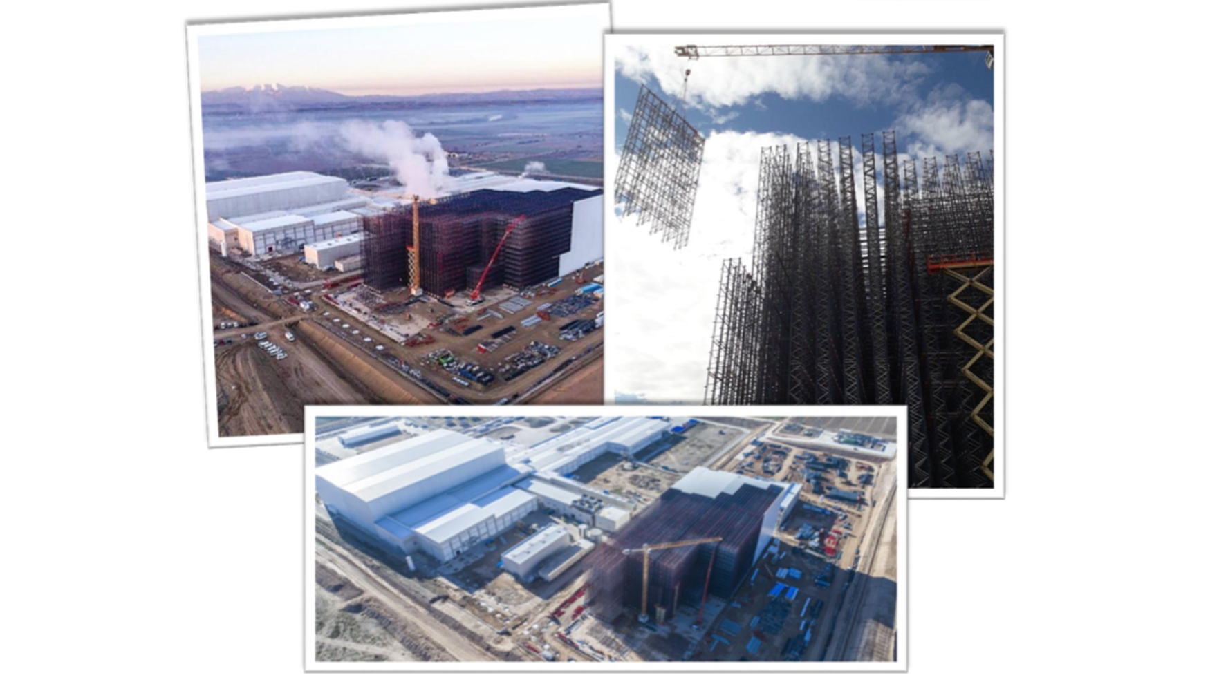 Equipos de Loxam-Hune en las obras de ampliacin de la planta de la empresa Congelados Navarra