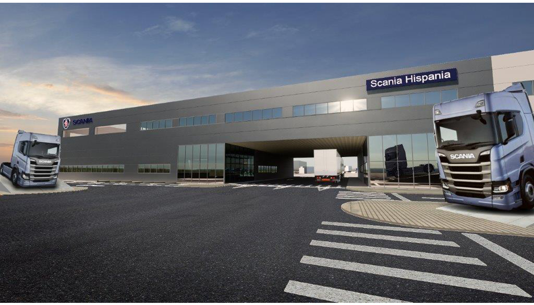 Simulacin de las nuevas instalaciones de Scania en la localidad de Torrejn de Ardoz (Madrid)
