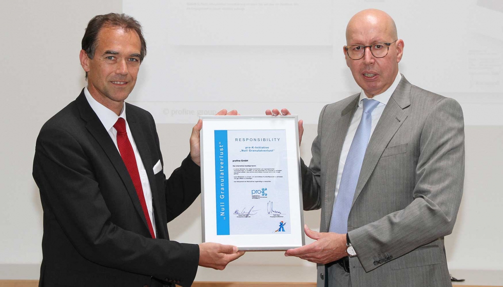 Kmmerling ha recibido el certificado Prdida de pellets Cero', pionero en la prevencin de desechos marinos, otorgado por la asociacin pro-K...