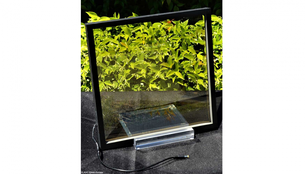 ClearView Power, el vidrio solar transparente desarrollado por AGC y Ubiquitous Energy. Foto: AGC Glass Europe