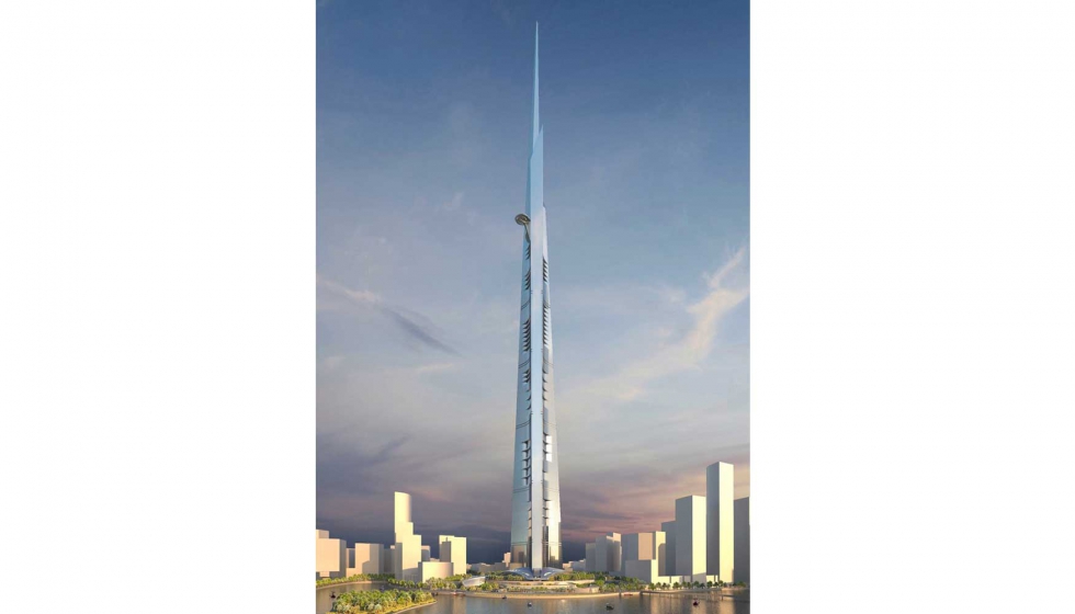 Desafos tcnicos del vidrio para edificios mega-altos. Render: Adrian Smith + Gordon Gill Architecture/Jeddah Economic Company...