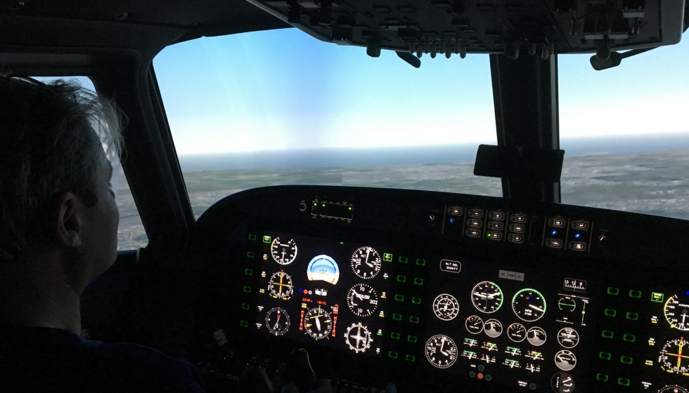 Pilotando de verdad en el simulador de vuelo