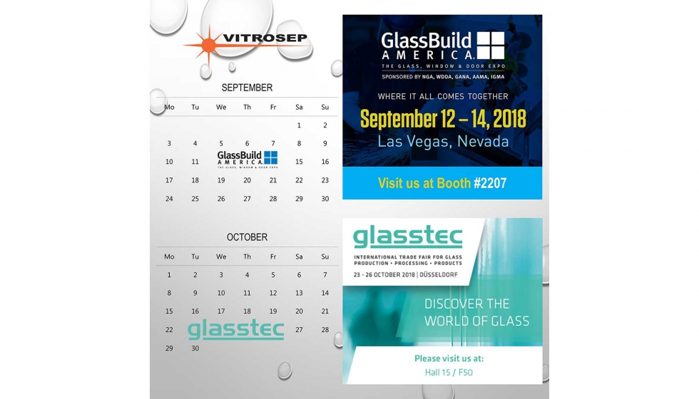 Vitrosep expone en GlassBuild America y Glasstec