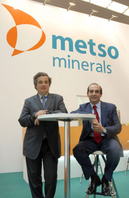 Jos Leite y Miguel O'Dogherty en el stand de Metso en Smopyc 2008