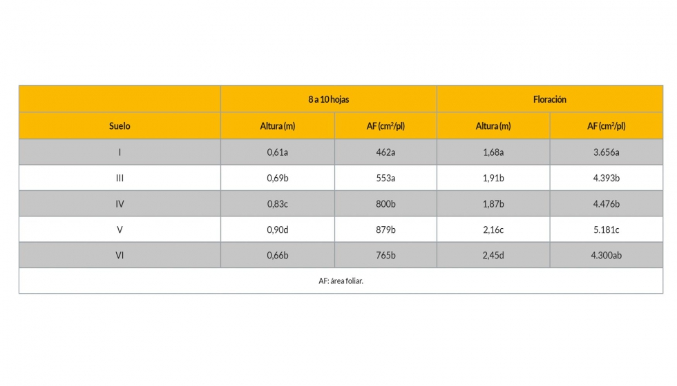 Tabla 4: Anlisis del crecimiento del maz