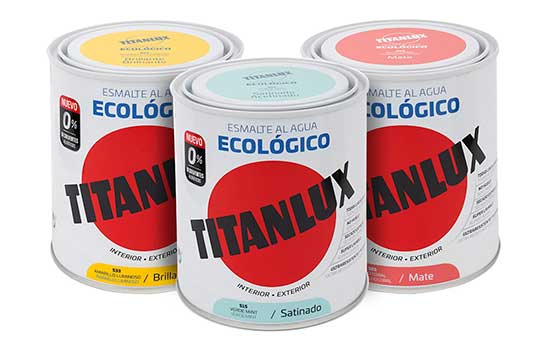 Titanlux Esmalte Ecolgico al Agua est disponible en 24 tonos diferentes y tres acabados: brillo, mate y satinado