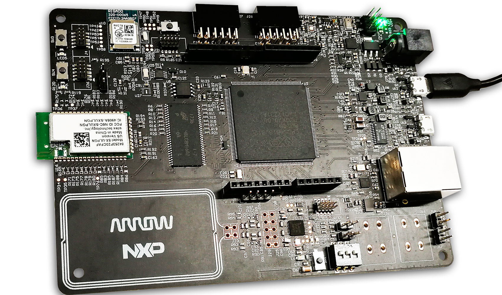 La tarjeta de desarrollo HANI, parte de la gama que se presentar en la zona IoT de Arrow Electronics en electrnica...