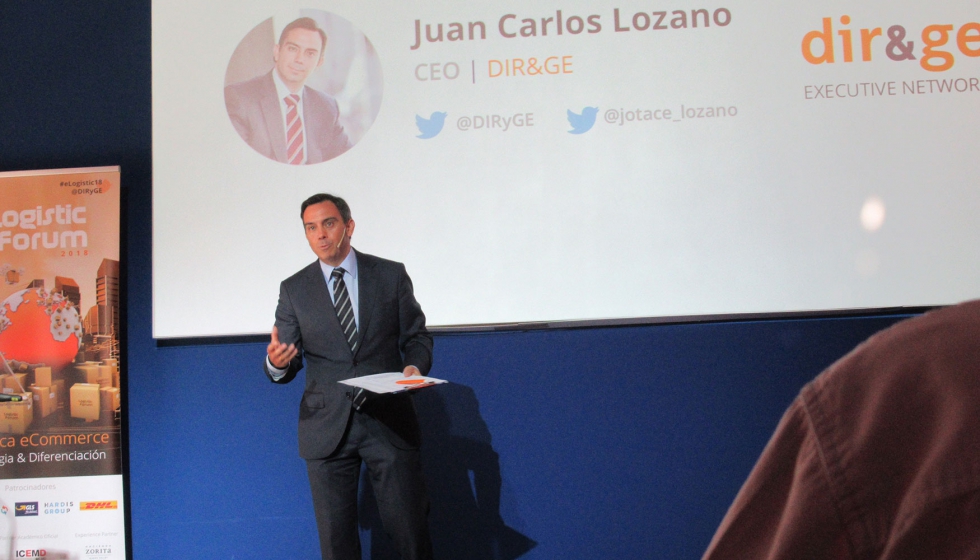 Juan Carlos Lozano, CEO de DIR&GE, en el momento de la inauguracin de la V edicin de eLogistic Forum