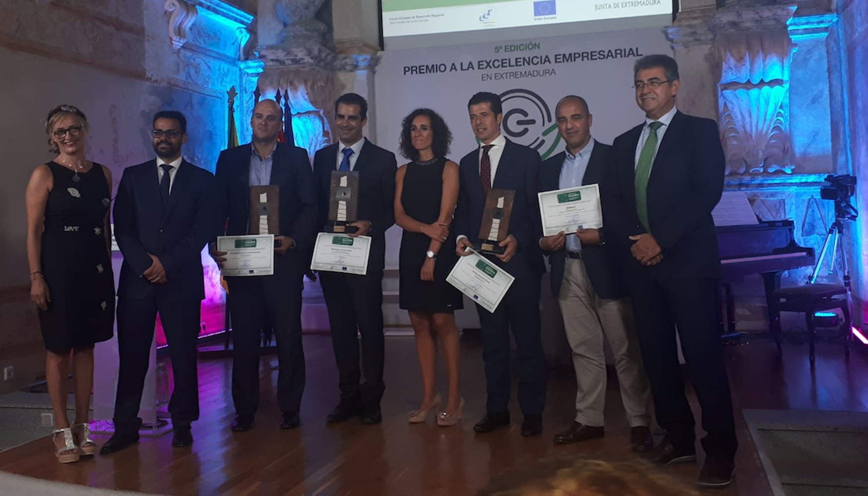 Galardonados en la V Edicin de los Premios a la Excelencia Empresarial en Extremadura