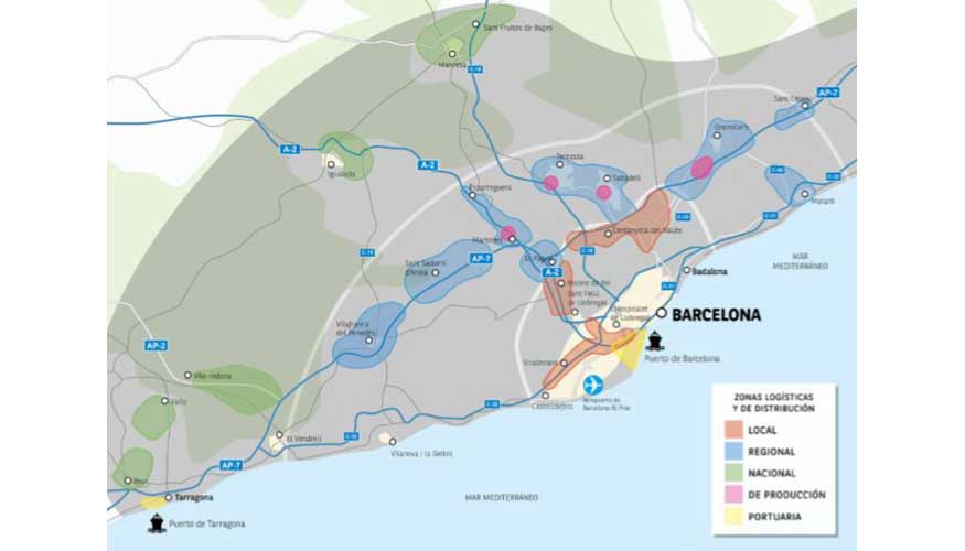 Mapa logstico Barcelona. Fuente: BNP Paribas Real Estate