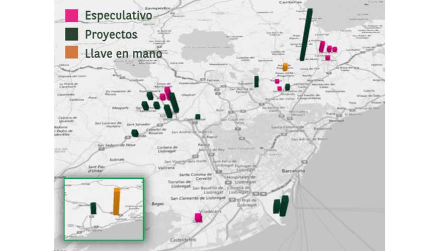 Mapa oferta futura Barcelona. Fuente: BNP Paribas Real Estate