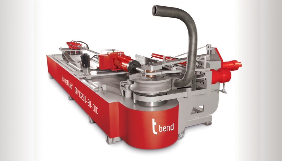 Para un mecanizado de alto rendimiento de tubos de entre 40 y 220 mm se tiene la curvadora de tubos de Transfluid ʻt bendʼ DB 40220-3A-CNC...