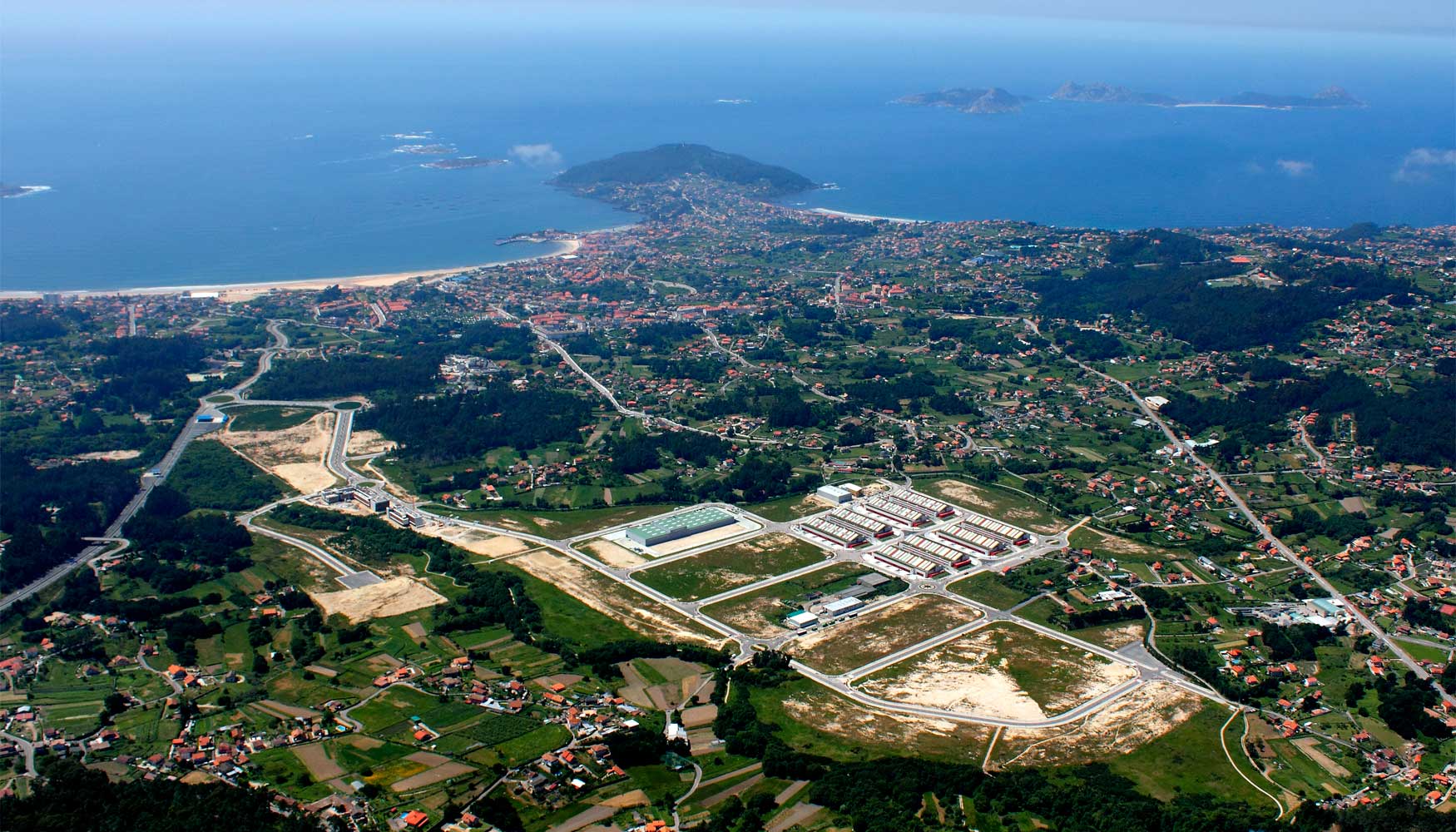 Vista area del Parque industrial y empresarial Porto do Molle