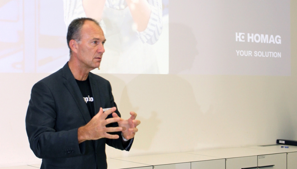 Pekka Paasivaara, CEO de Homag, durante su exposicin, en la Homag Treff 2018