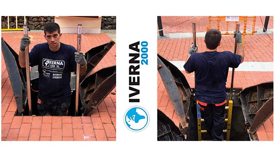 Doble asidero inox para acceso a pozos en la estacin de bombeo de Barakaldo, Vizcaya