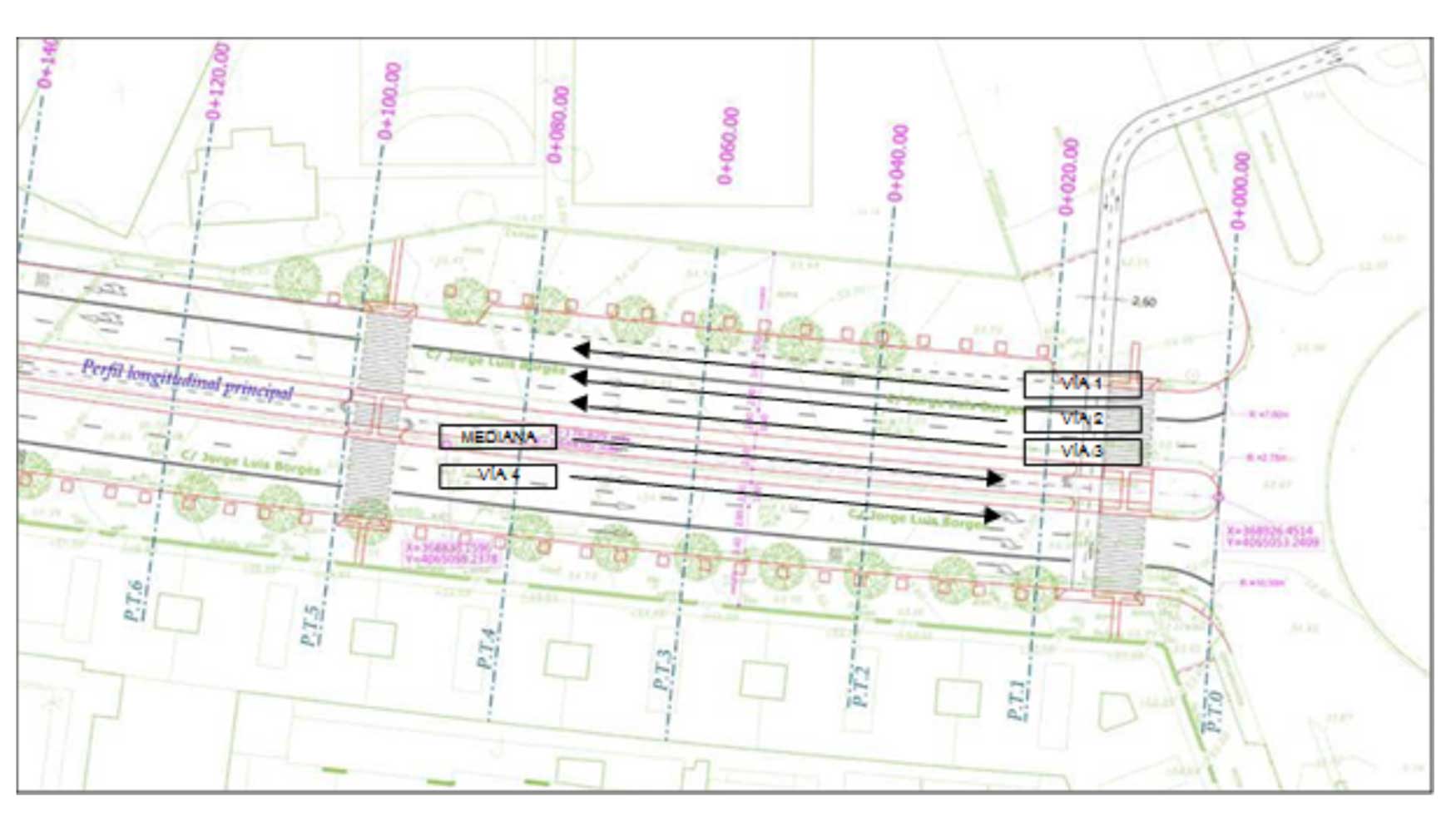 Figura 12- Alineaciones seguidas por los ensayos de deflexin realizados (Fuente: Gestin y Auscultacin de Infraestructuras GYA)...