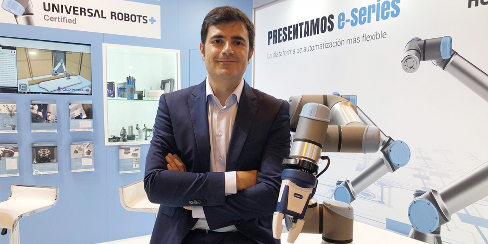 Jordi Pelegr, director de Negocio para Iberia de Universal Robots, en el stand de la compaa en la pasada edicin de MetalMadrid...