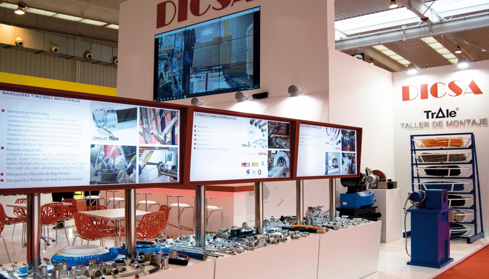 En su stand Dicsa mostrar sus gamas de inoxidable, de conducciones y de componentes hidrulicos y neumticos