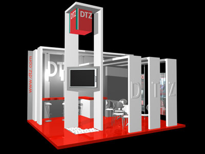 Stand donde DTZ atender a los visitantes del SIL