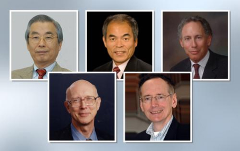 Sumio Iijima, Shuji Nakamura, Robert Langer, George M. Whitesides y Tobin Marks (de izquierda a derecha y de arriba a abajo)...