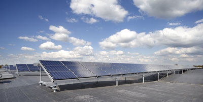 Reynaers installed photovoltaic panels on the roof of its new store for the production of solar energy
