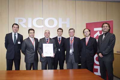 Representantes de Ricoh Espaa recibieron la certificacin ISO 27001 en sus oficinas centrales