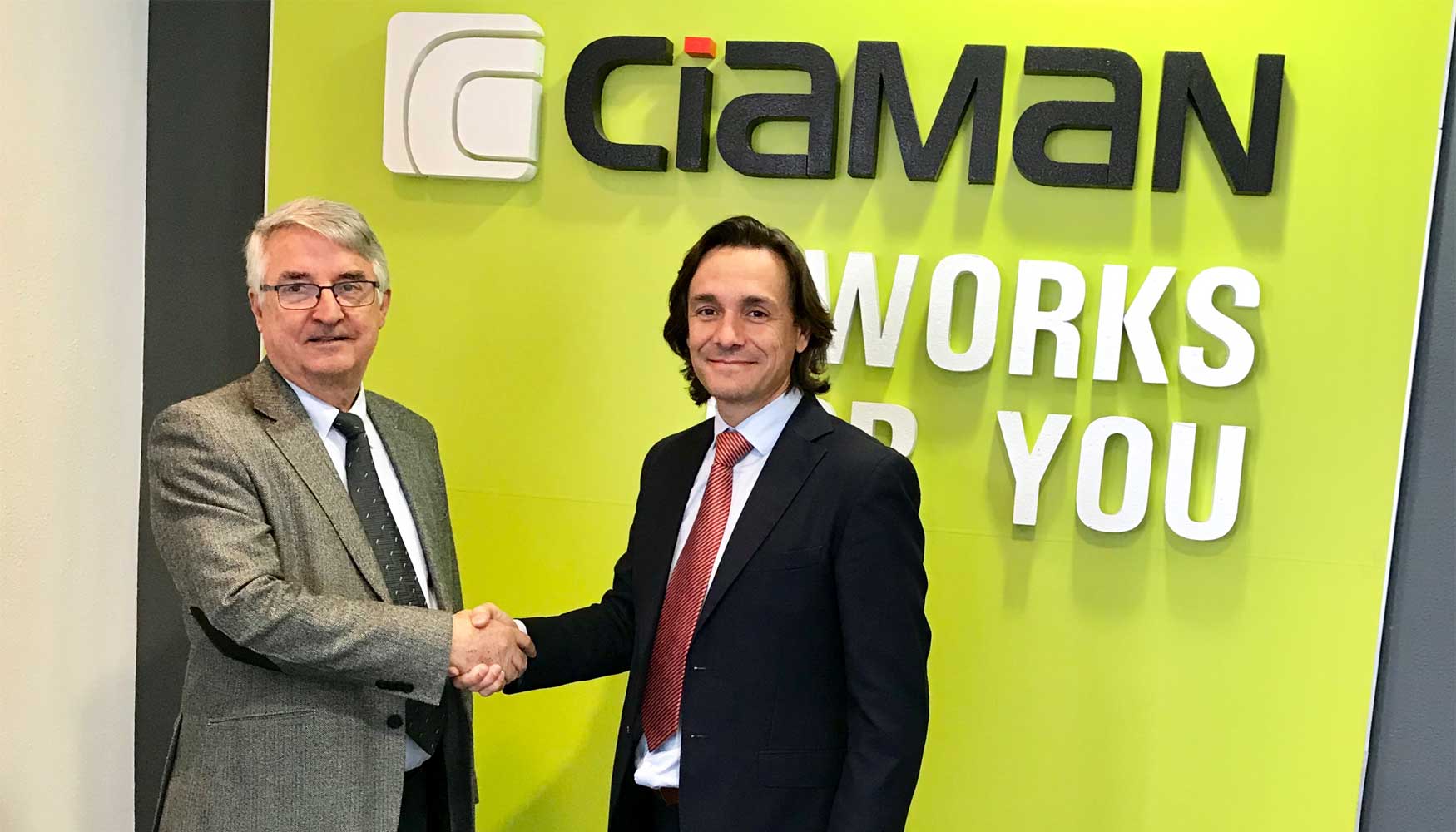 De izquierda a derecha: ngel Remon, propietario y gerente de Ciaman, y Carlos Jord, CEO de Mateco en Espaa