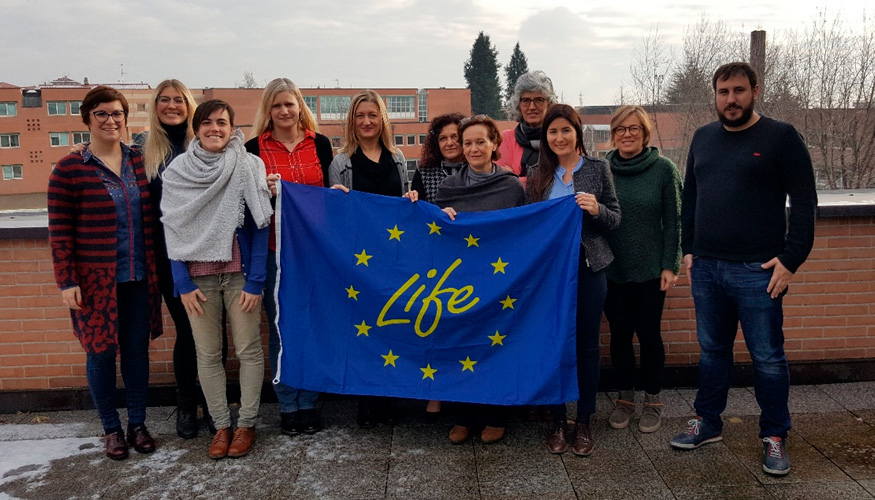 El equipo de Life-Flarex durante la 4 reunin del proyecto en Biella