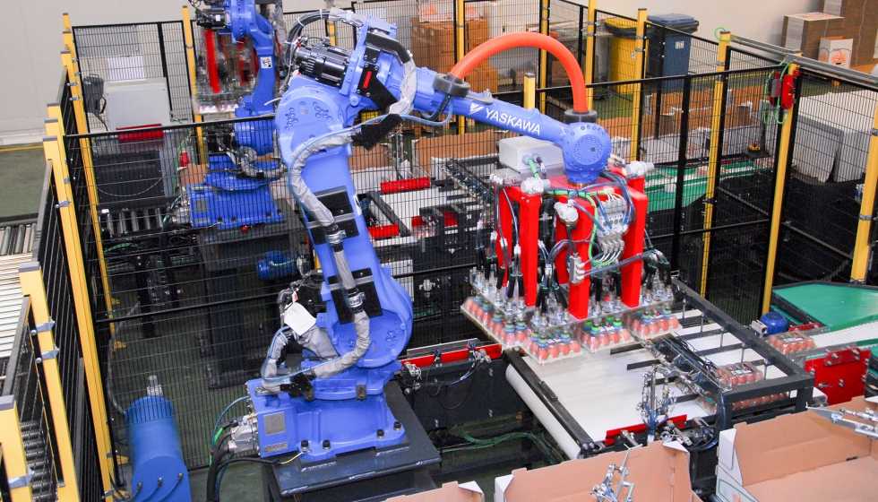 Los robots gestionan 120.000 huevos a la hora provenientes tanto del encajado automtico como del que se realiza de manera manual...