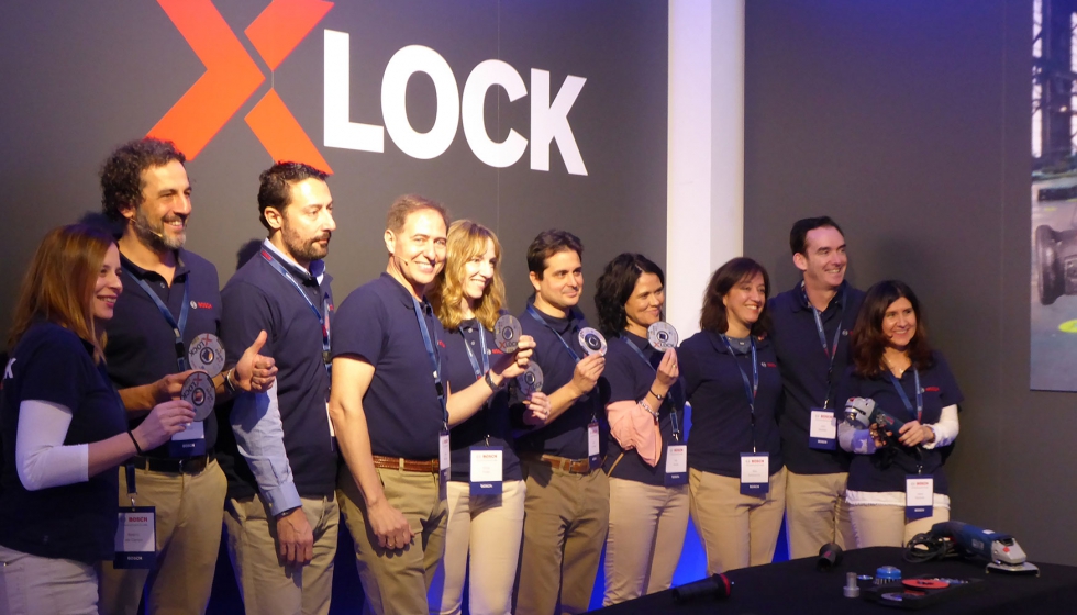 Foto de familia de todo el equipo de Bosch durante la presentacin de X-Lock