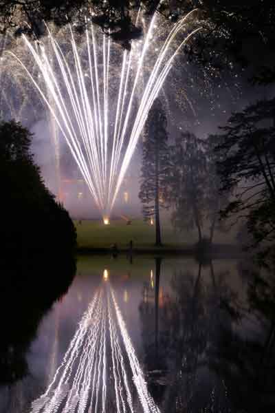 Fireworks in celebration of the 50th anniversary of Massey Ferguson show