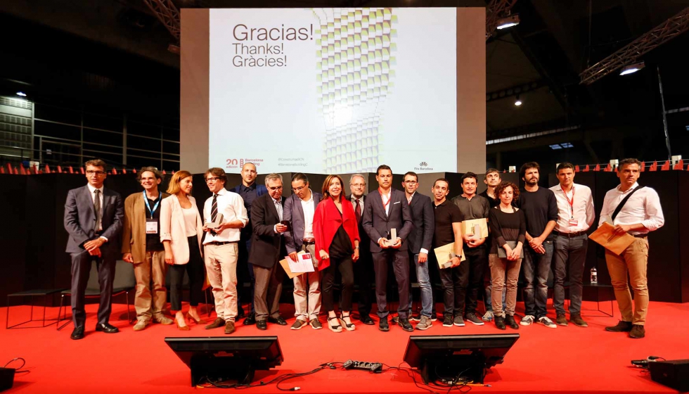 Foto de grupo de los premiados en la edicin de 2017 de los Premios Barcelona Building Construmat. Foto: Construmat...