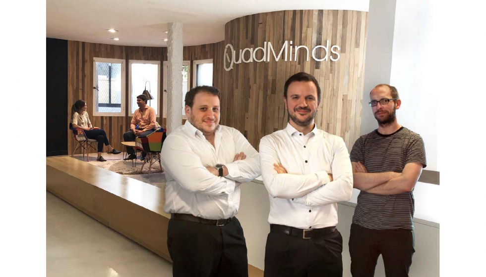 De izquierda a derecha: Federico Storni, Guillermo Castelli y Javier Caste. Tres de los cinco socios fundadores en la sede de QuadMinds en Argentina...