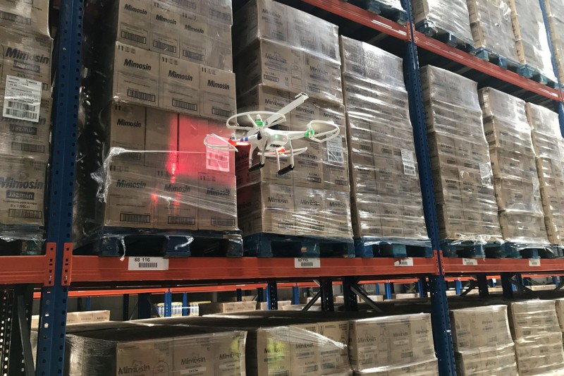 Dron inventarista de DHL SC en Unilever
