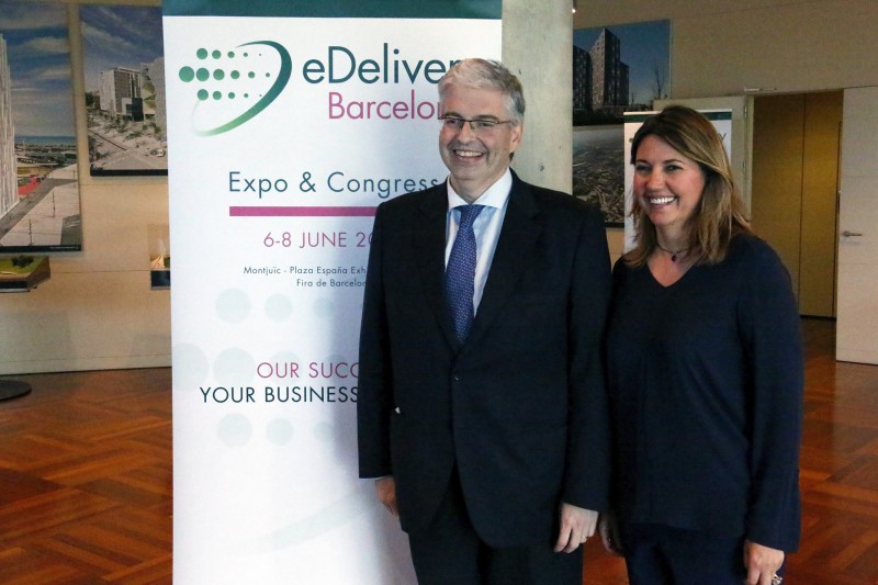 Jordi Cornet y Blanca Sorigu en la presentacin de eDelivery Barcelona
