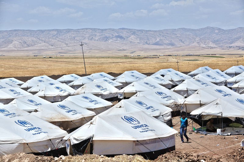 Campamento de ACNUR en junio de 2015