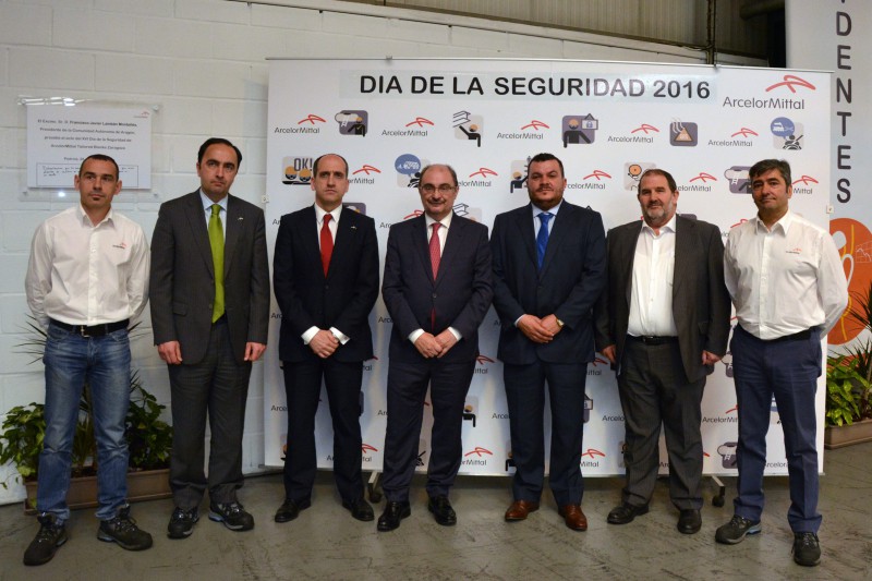 El Presidente de Aragn en el XVI da de la Seguridad de ArcelorMittal Tailored Blanks en Zaragoza en el que ha premiado a...