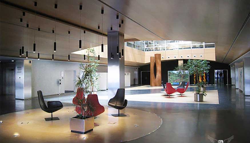 Lobby de las oficinas centrales de la empresa qumico-farmacutica Bayer (Barcelona). Manuel Torres Design